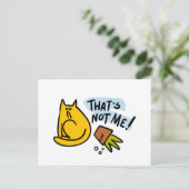 Grappige kat en een gekantelde bloempot briefkaart (Staand voorkant)