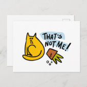 Grappige kat en een gekantelde bloempot briefkaart (Voorkant / Achterkant)