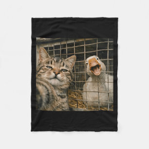 Grappige kat en gans selfie vreemde dieren vriends fleece deken