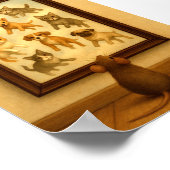 Grappige kat en hond muur kunst poster (Hoek)