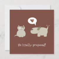 Grappige kat- en hond Save the Date uitnodiging