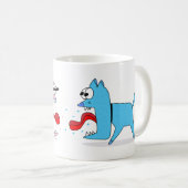 Grappige kat en hond vechten Mok (Voorkant rechts)