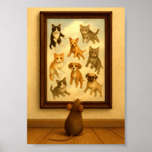 Grappige kat- en hondmuurdecoratie poster