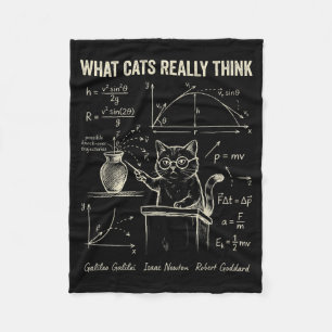 Grappige Kat Fysica Humor Wat Katten Denken voor M Fleece Deken