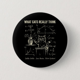 Grappige Kat Fysica Humor Wat Katten Denken voor M Ronde Button 5,7 Cm