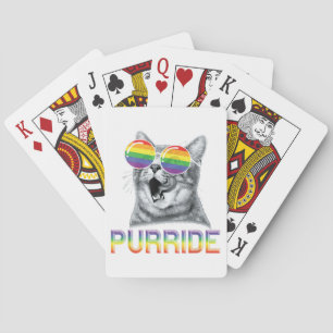 Grappige Kat Gay Pride Regenboog Zonnebril LGBTQ Pokerkaarten