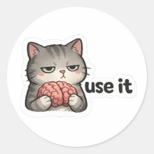 Grappige Kat Gebruik Het Sticker