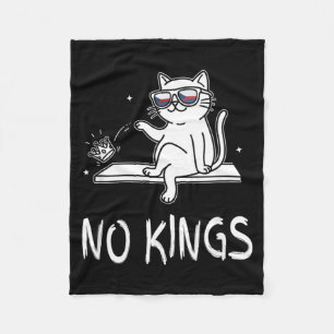 Grappige kat geen koning mannen en vrouwen fleece deken