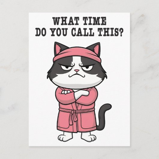 Grappige kat gemist avondklok briefkaart (Voorkant)