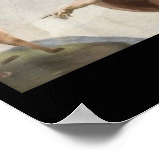 Grappige kat God Schepping van Adam Meme Michelang Poster (Hoek)