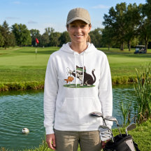 Grappige kat golfer vissen water hindernis