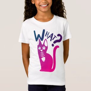 Grappige kat grap Minimalistische roze rode gradië T-shirt
