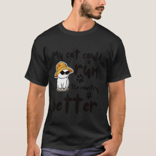 Grappige kat grap politieke sarcastische dier spre t-shirt