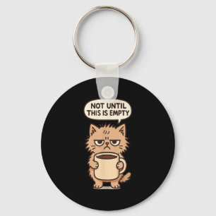 Grappige kat Grumpy koffie liefhebber niet ochtend Sleutelhanger