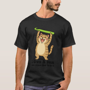 Grappige Kat Haakwerk voor Vrouwen Mannen 9mm Haak T-shirt