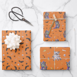 Grappige kat Halloween Inpakpapier Vel