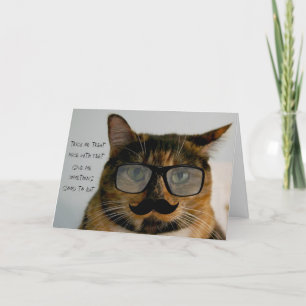 Grappige kat Halloween Kaart, kat in vermomming Kaart