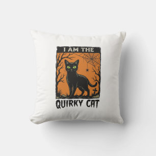 Grappige Kat Halloween Vintage Gravure T-Shirt Ont Kussen