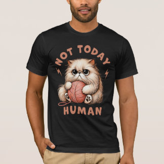 Grappige kat humor Niet vandaag Mens Kat Liefhebbe T-shirt