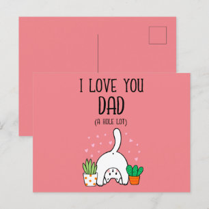 Grappige Kat Ik Hou Een Heel Groot Gat Van Je Papa Briefkaart