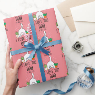 Grappige Kat Ik Hou Een Heel Groot Gat Van Je Papa Cadeaupapier