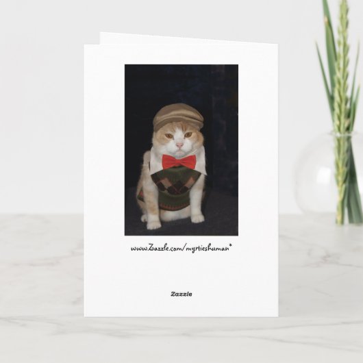 Grappige kat in Argyle Trui  Kaart (Achterkant)