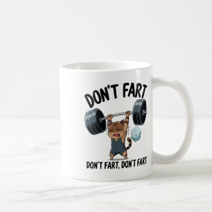 Grappige kat in de fitnessruimte gewichtheffen Nie Koffiemok