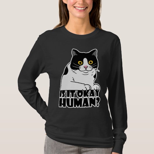 Grappige kat: Is het oké, mens? T-shirt (Voorkant)