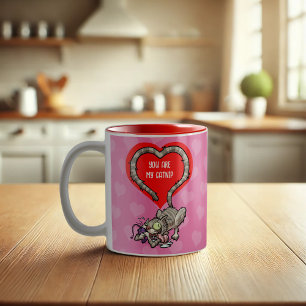 Grappige Kat Jij Bent Mijn Kattenkruid Alternatiev Tweekleurige Koffiemok