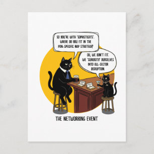 Grappige kat kantoor humor netwerkevenement meme c briefkaart