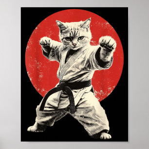 Grappige Kat Karate Judo Japan Japans Poster