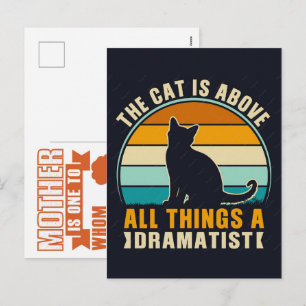 Grappige kat, kat moeder, vrouwen kat cadeau voor feestdagenkaart