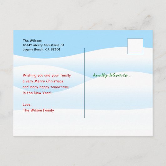 Grappige kat kerst Briefkaarten | Tabby Snowman (Achterkant)