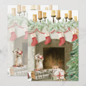 Grappige Kat Kerst Kaarten 4 (Voorkant / Achterkant)