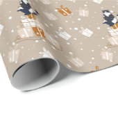 Grappige kat kerst verrassing cadeaupapier (Rol Hoek)