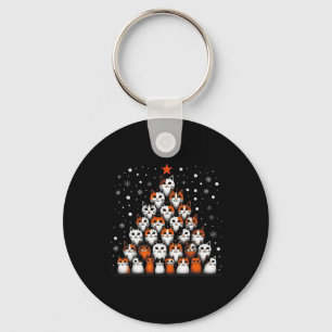 Grappige Kat Kerstboom Katten Kerstboom Mannen Sleutelhanger