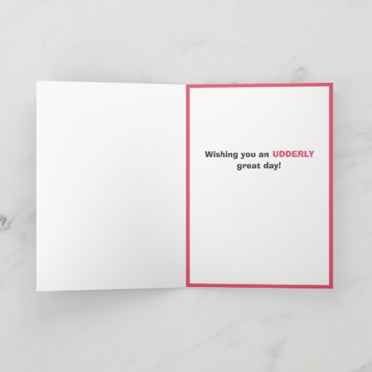 Grappige kat koe grap verjaardag kaart (Binnen)