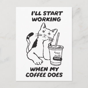 Grappige kat koffie liefhebber kaart
