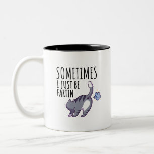 Grappige kat koffiekop, Meme grap cadeau voor coll Tweekleurige Koffiemok