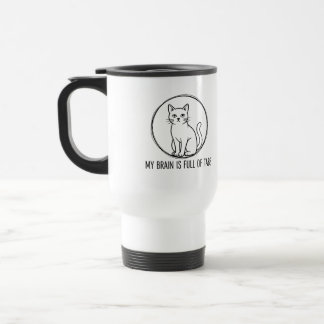 Grappige Kat Koffiemok - Mijn Brein Zit Vol Met Ta Reisbeker