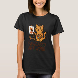 Grappige Kat Kunstenaar Tekenaar Schilder Kunstler T-shirt