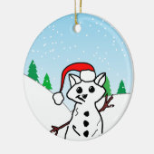 Grappige Kat Liefhebber Kerstmis Vakantie Sneeuwma Keramisch Ornament (Links)