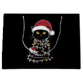 Grappige kat liefhebber kerstverlichting groot cadeauzakje (Voorkant)