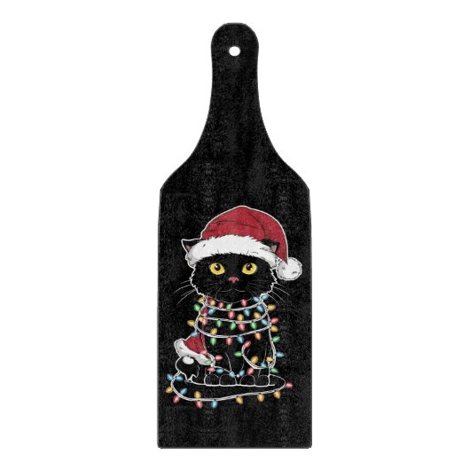 Grappige kat liefhebber kerstverlichting snijplank (Voorkant)