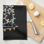 Grappige kat liefhebber kerstverlichting theedoek (Quarter Fold)