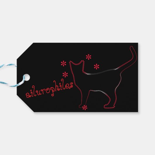 Grappige kat lijn kunst ,Leuke lijn kunst kat, awe Cadeaulabel (Achterkant Horizontaal)