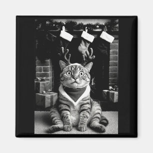 Grappige kat maakt een selfie Kerstmis Xmas pyjama Magneet