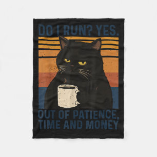 Grappige kat meme humor zwarte kat sarcastische qu fleece deken