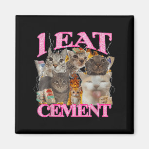 Grappige kat meme ik eet cement Japans citaat dier Magneet