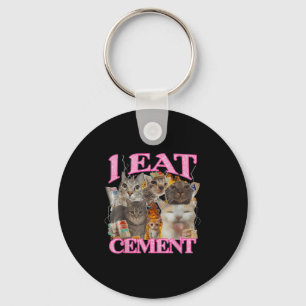 Grappige kat meme ik eet cement Japans citaat dier Sleutelhanger